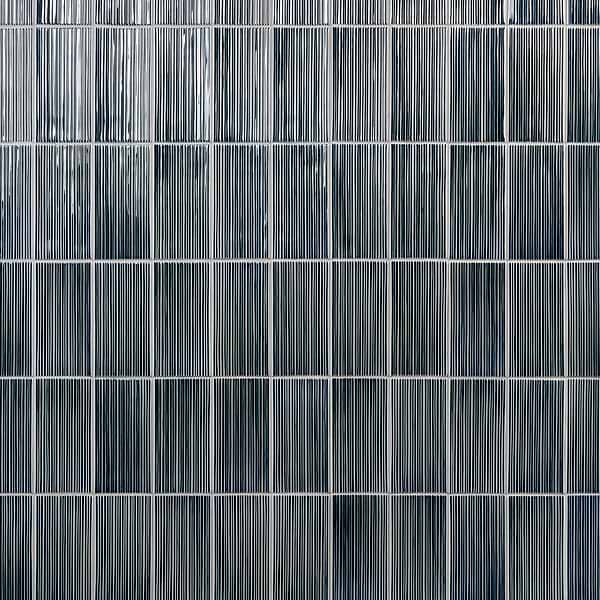 Nabi Subway Midnight Blue Green 4.5x9 Fluted Ridged Crackled Glossy Glass Tile