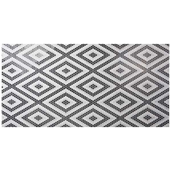 Juno Diamond Black and White 1" Hexagon Polished Marble Mosaic Tile