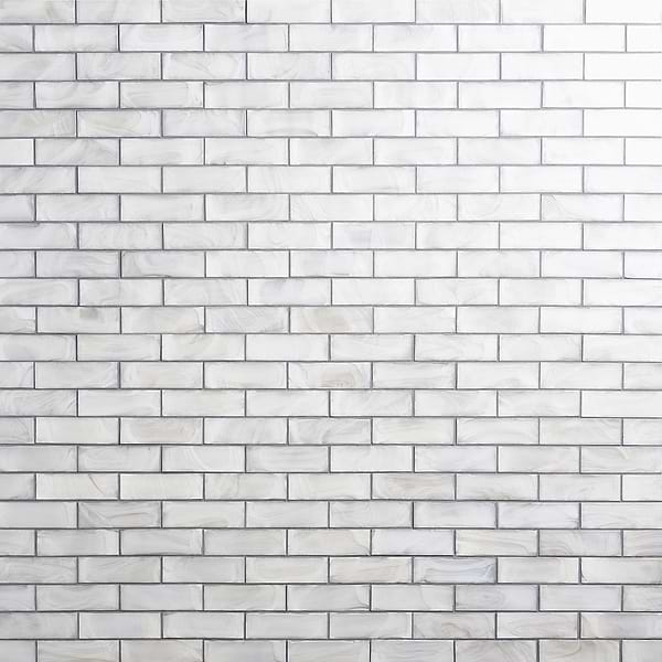 Magico Iridescent Pearl White 2x6 Polished Glass Mosaic Tile