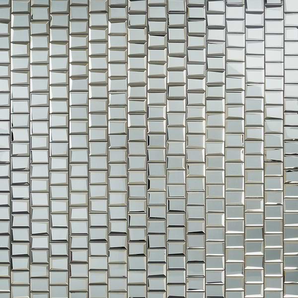 Rumi Glam Slate Gray 2x3 Polished Mirrored Glass Mosaic Tile