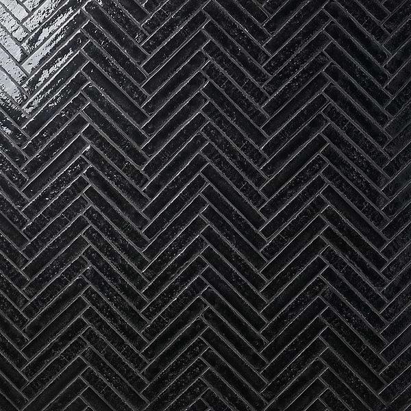 Wabi Sabi Coal Black 1.5x9 Glossy Ceramic Tile