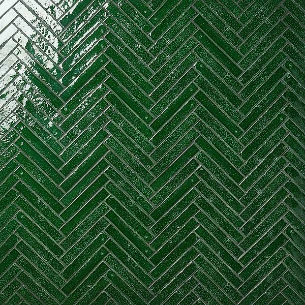 Wabi Sabi Emerald Green 1.5x9 Crackled Glossy Ceramic Tile