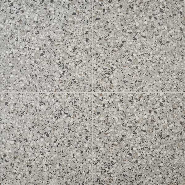 Kobe Flakes Smoke Gray 24x24 Terrazzo Look Matte Porcelain Tile