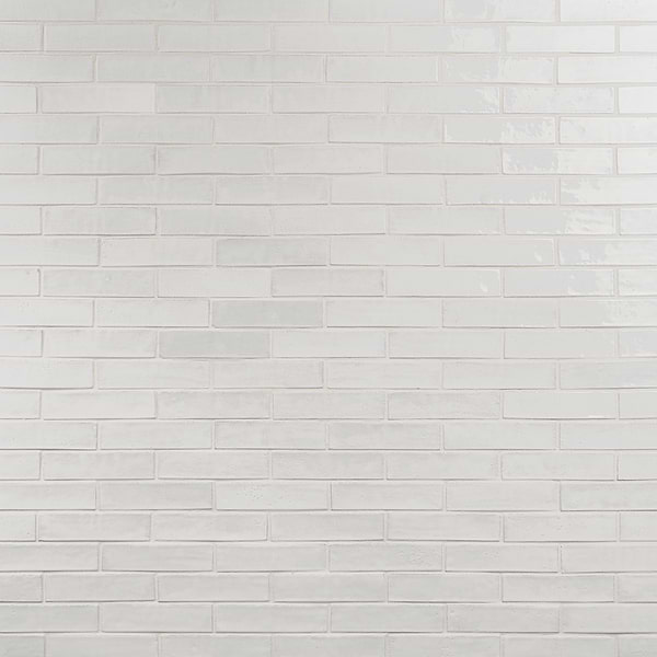 Emery White 2x8 Handmade Crackled Glossy Terracotta Subway Tile