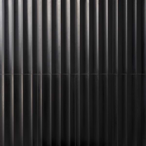 Stonework Fluted Black Jade 12x24 Dimensional Honed Marble Tile