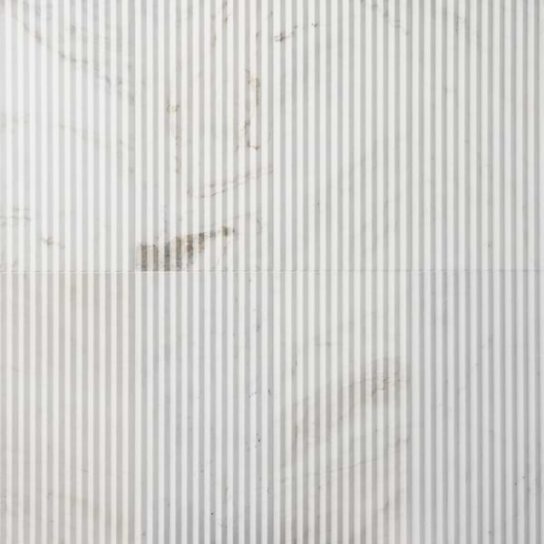 Stonework Peak Alaska White 12x24 3D Satin Marble Tile