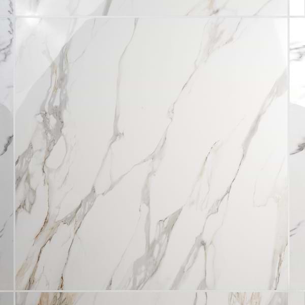 Minera Aurora Gold 48x48 Marble Look Polished Porcelain Tile
