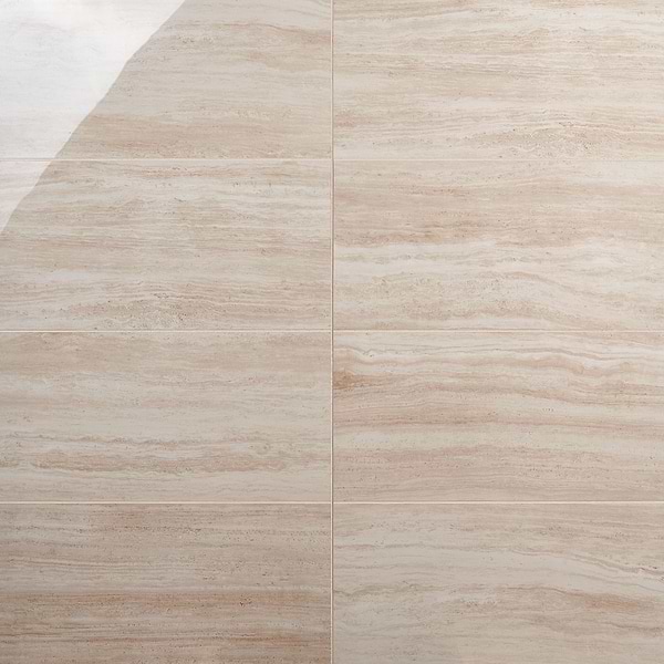 Nashville Beige 12x24 Travertine Look Polished Porcelain Tile
