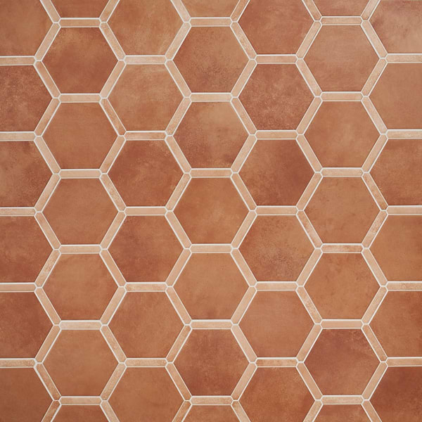 Sagon Terracotta Dark 9" Hexagon Matte Porcelain Tile
