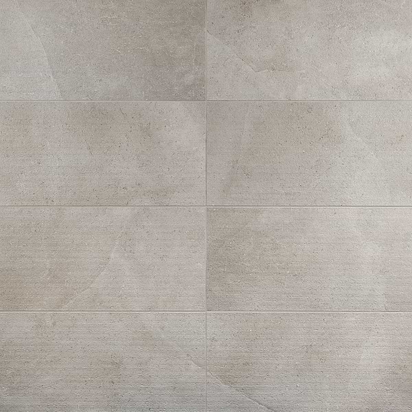 New Rock Fumo Light Gray 12x24 Chiseled Limestone Look Matte Porcelain Tile 