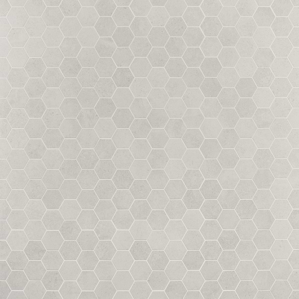 New Rock Perla White 3" Hex Limestone Look Matte Porcelain Mosaic Tile