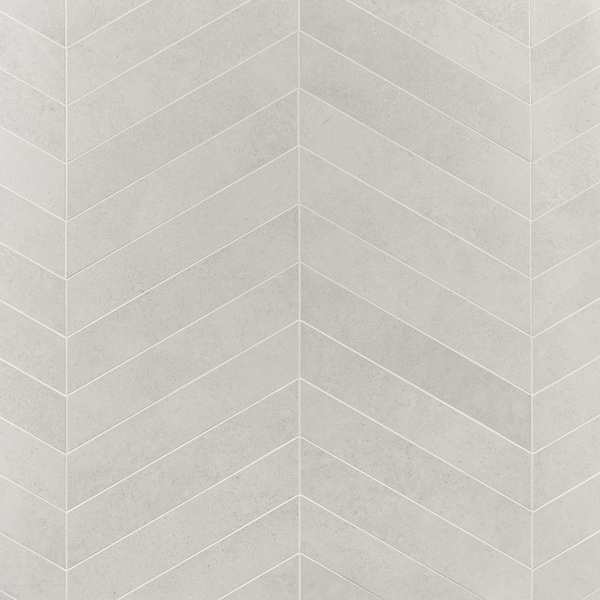New Rock Perla White 4x21 Chevron Limestone Look Matte Porcelain Tile
