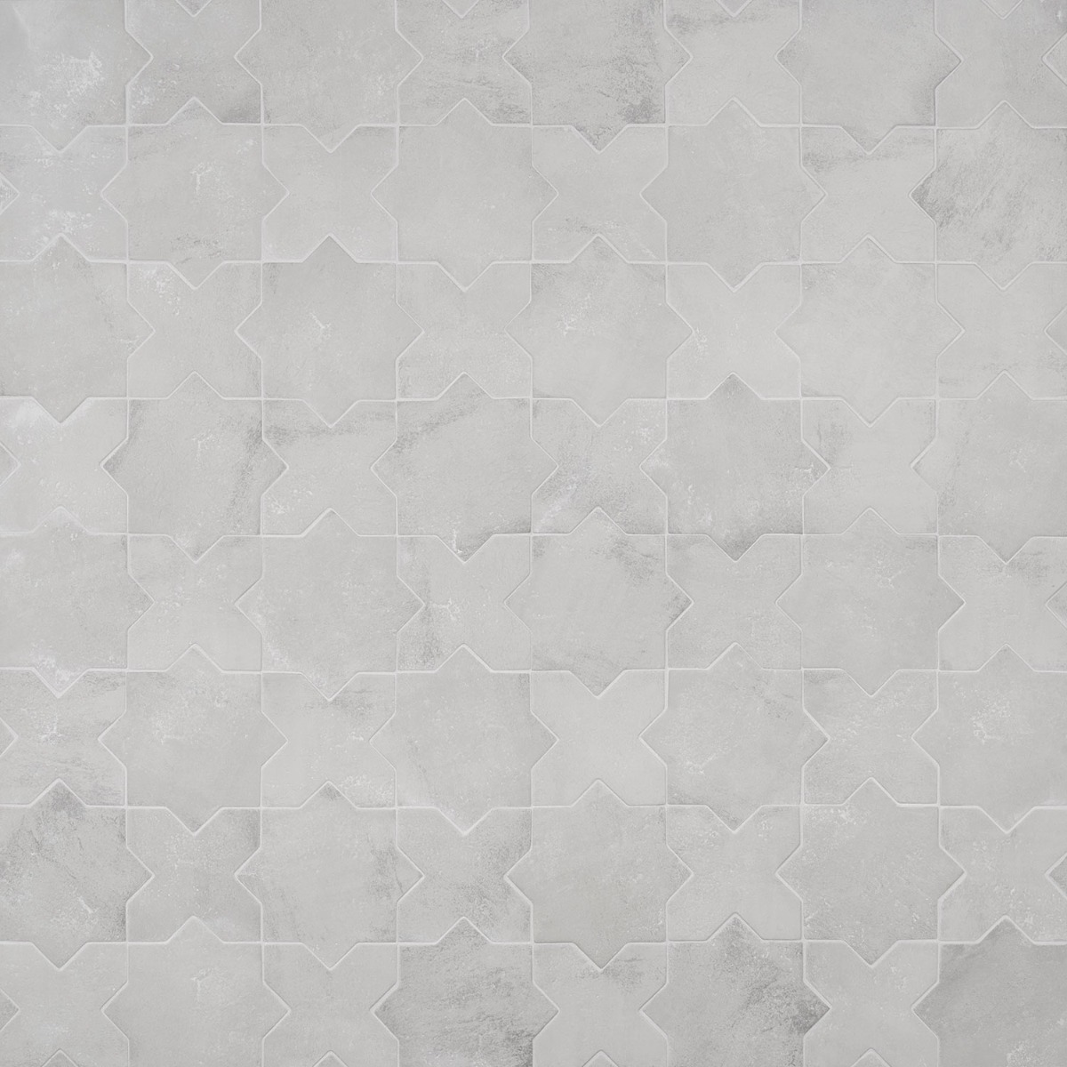 Parma Dove Gray Matte Star and Dove Gray Matte Cross 6" Porcelain Tile