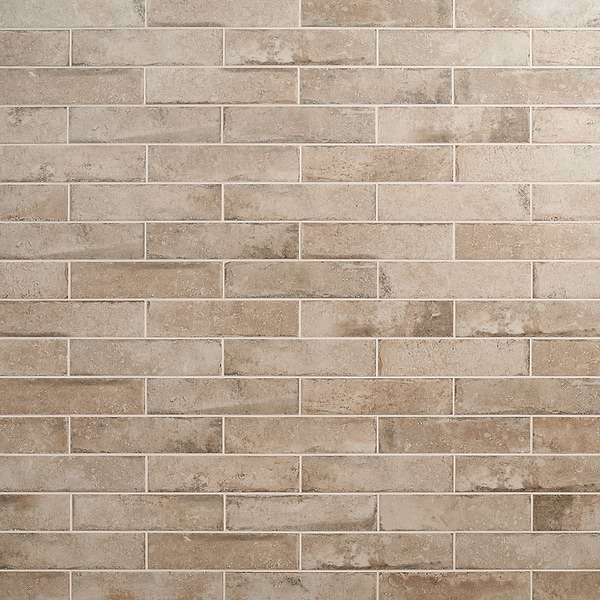 Sample-Seville Delfi Dark Beige 3x12 Travertine Look Matte Porcelain Tile