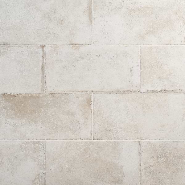 Seville Olimpia White 12x24 Travertine Look Matte Porcelain Tile
