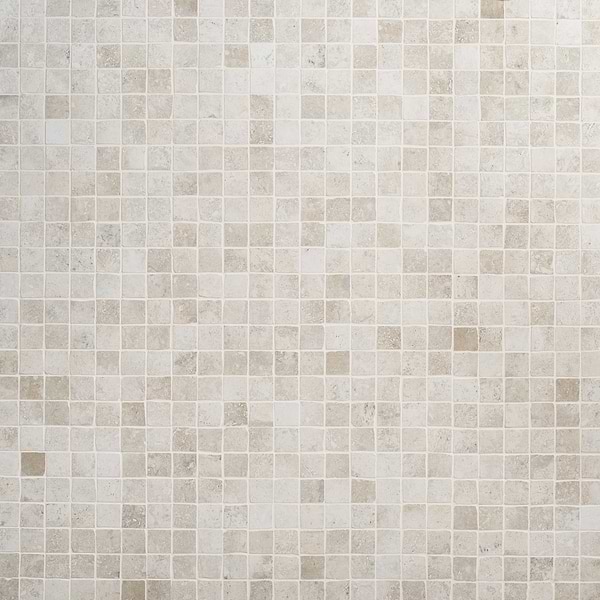 Seville Olimpia White 2x2 Travertine Look Matte Porcelain Mosaic Tile