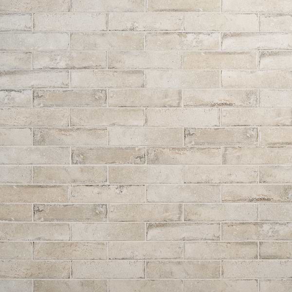 Sample-Seville Pergamo Beige 3x12 Travertine Look Matte Porcelain Tile