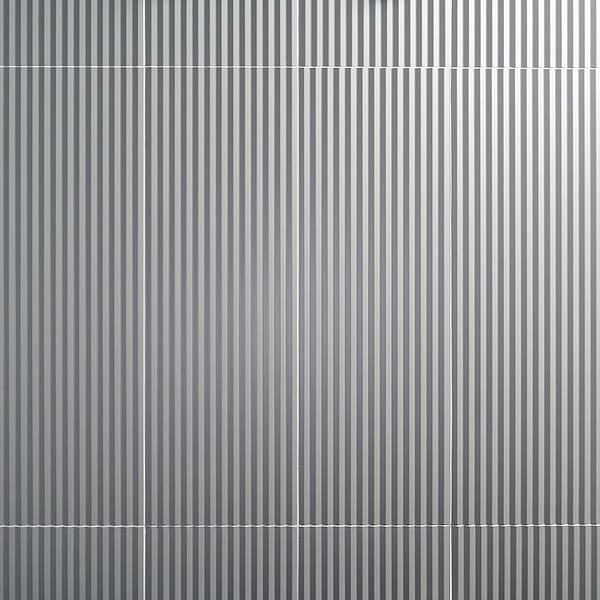 Mod Lunar Gray 12x36 3D Fluted Matte Ceramic Tile 