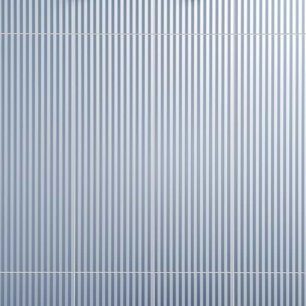 Mod Denim Blue 12x36 3D Fluted Matte Ceramic Tile 