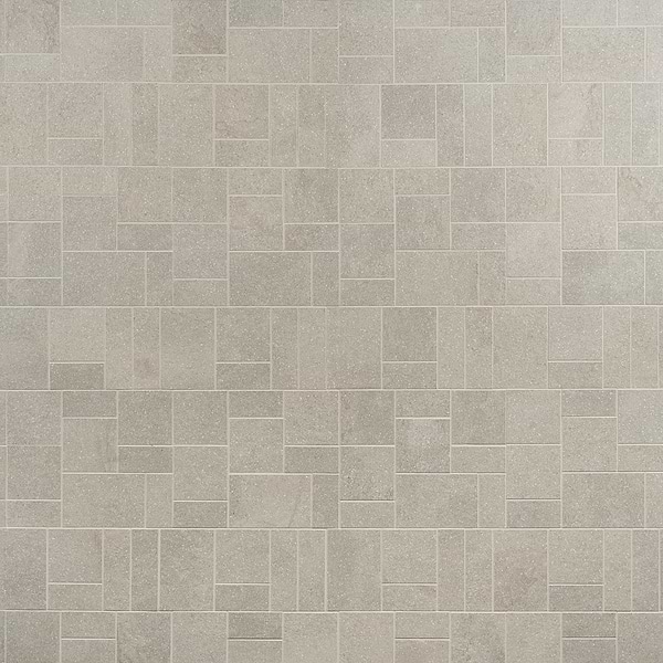Acadia French Pattern Warm Linen White Limestone Look Matte Porcelain Mosaic Tile