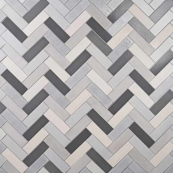 Color One Cloud Blend 2x8 Cement and Lava Stone Tiles