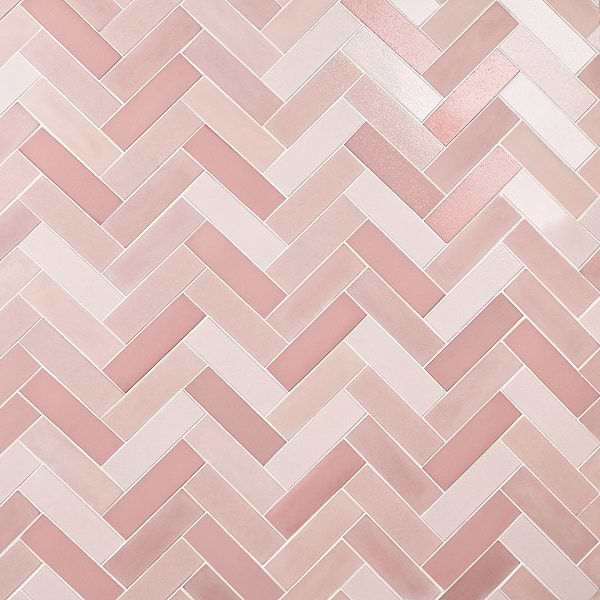 Color One Terra Blend Pink 2x8 Cement and Lava Stone Tile