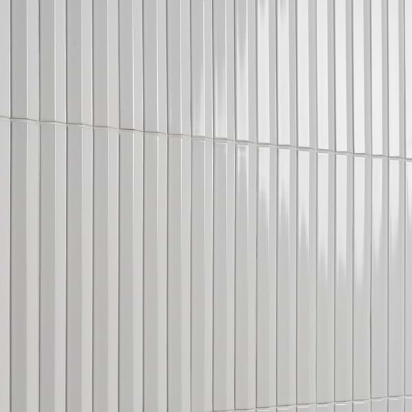 Ponto Bianco White Fluted 5x16 3D Polished Porcelain Tile