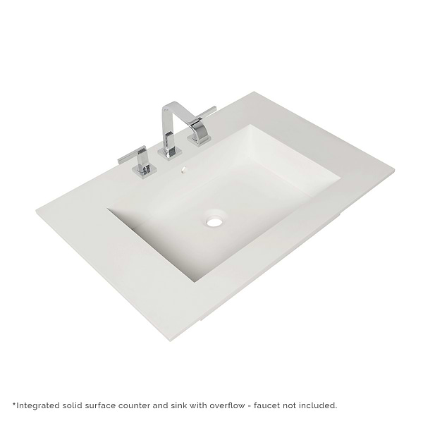 Lucite 24" White Gloss Vanity and Counter