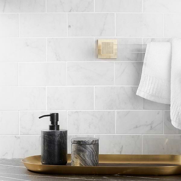 Sample-Bianco Carrara 3x6 Polished Marble Tile