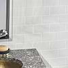 Sarina Vintage White 3x6 Glossy Crackled Ceramic Wall Tile