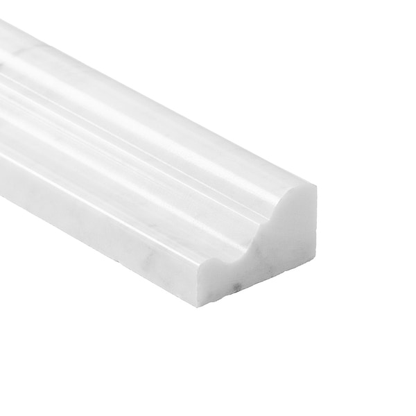 Bianco Carrara 2x12 Polished Marble Chair Rail