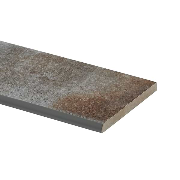 Flatiron Graphite Gray 3x24 Semi-Polished Porcelain Bullnose By Angela Harris in Gray, View 4, open zoomed image