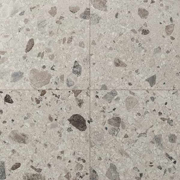 Rizo Pavement Gray 24x24 Terrazzo Look Matte Porcelain Tile
