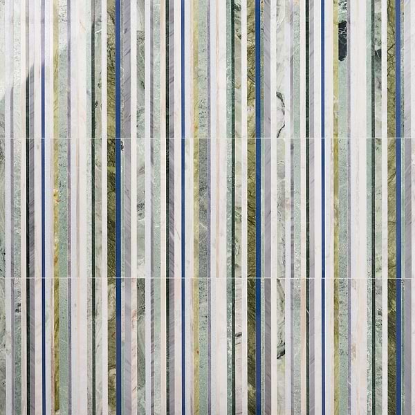 Isla Lagoon Green 16x16 Polished Marble Mosaic Tile