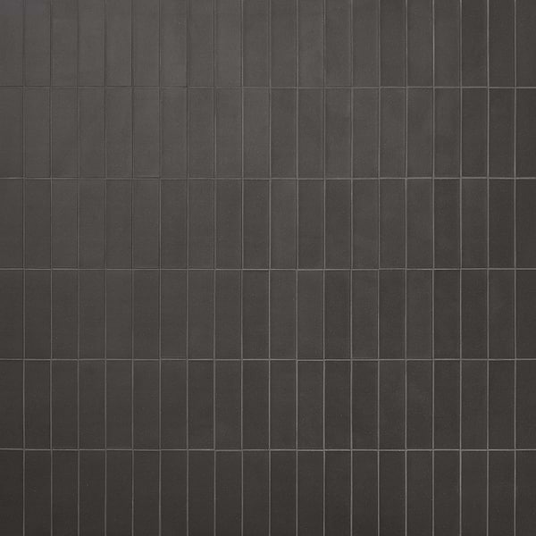 Brownstone Charcoal Black 2x7 Matte Clay Thin Brick Tile