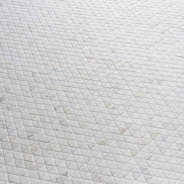 Aspekt Calacatta Triangle Honed Marble Mosaic Tile