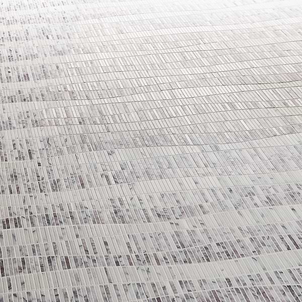 Ladera Lilac Honed Marble Wave Micro Mosaic Tile in White, Purple, View 4, open zoomed image