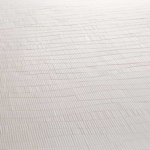 Ladera Thassos Honed Marble Wave Micro Mosaic Tile in White, View 4, open zoomed image