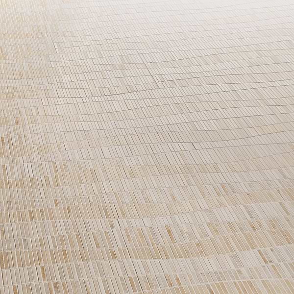 Ladera Vanilla Onyx Honed Marble Wave Micro Mosaic Tile in Beige & Cream, View 4, open zoomed image