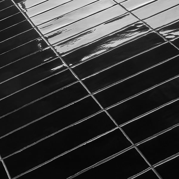 Lancaster Noir Black 3x12 Polished Ceramic Wall Tile