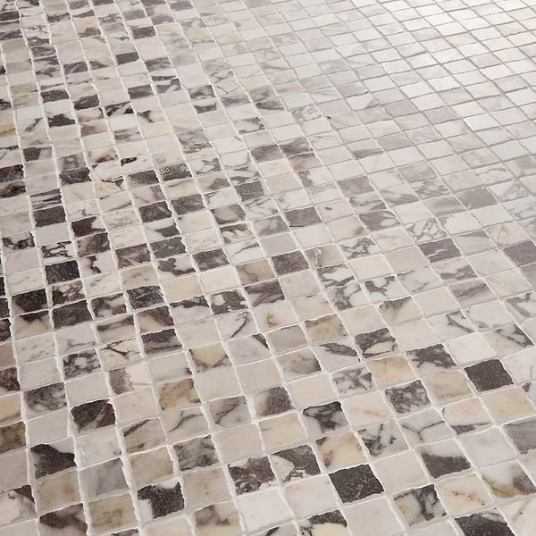 Calacatta Viola Premium 1x1 Hand Clipped Honed Marble Mosaic Tile