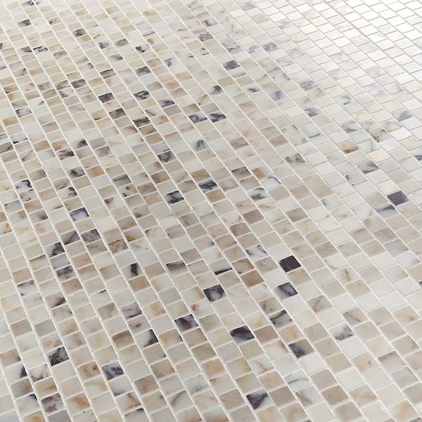 Calacatta Monet 1x1 Offset Honed Marble Mosaic Tile