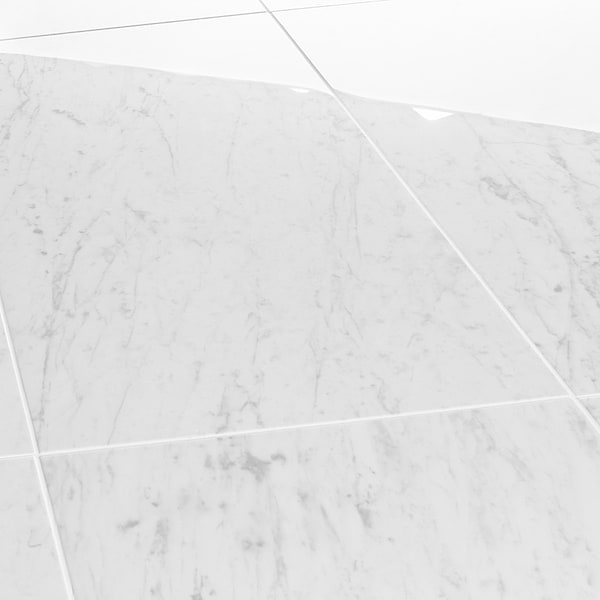 Bianco Carrara Premium "C" 16x32 Polished Marble Tile in White, View 4, open zoomed image