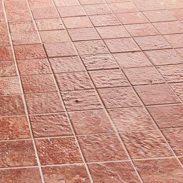 Velour Red Travertine 4x4 Leather Marble Tile in Red, View 4, open zoomed image