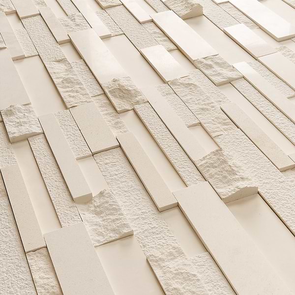 StackStone Ebbor Beige 3D Mixed Finish Limestone Mosaic Tile