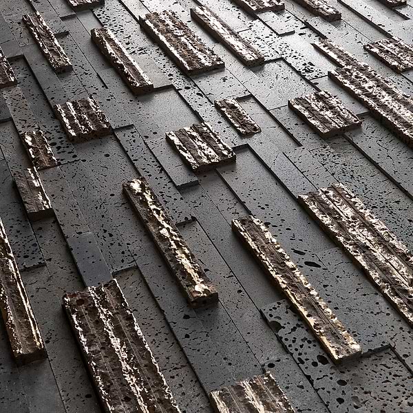 StackStone Steel Gray 3D Mixed Finish Lava Stone Mosaic Tile