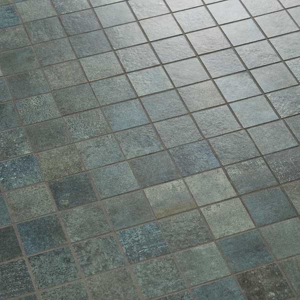 Flatiron 2.0 Aquamarine Green 2x2 Matte Porcelain Mosaic Tile by Angela Harris in Green, View 4, open zoomed image