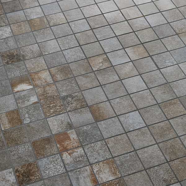 Flatiron 2.0 Graphite Gray 2x2 Matte Porcelain Mosaic Tile by Angela Harris in Charcoal, View 4, open zoomed image