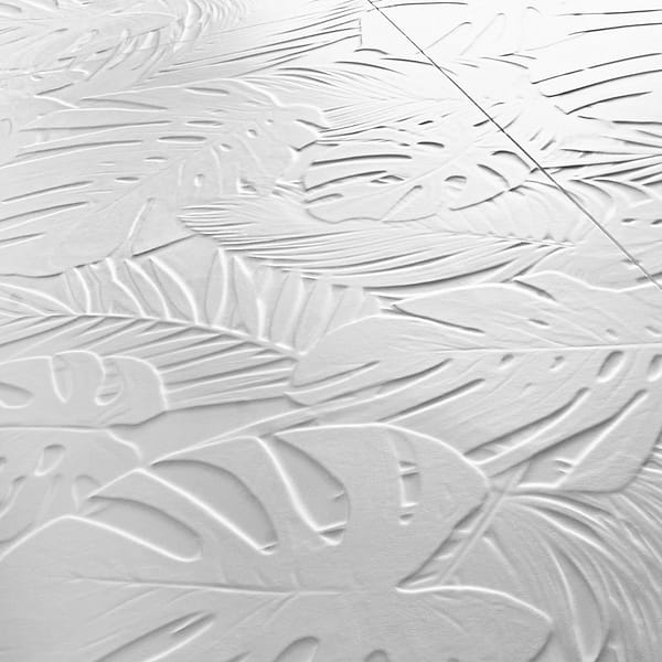 Botanic Bianco White 24x48 Textured Matte Ceramic Tile