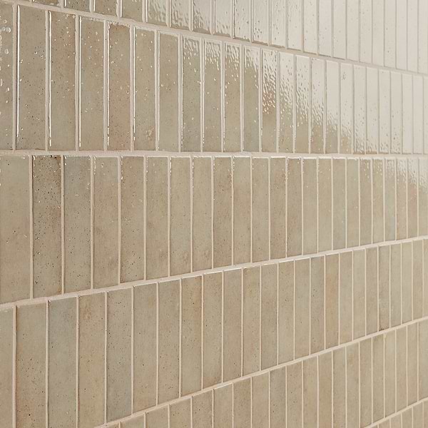 Essa Sand Beige 2x6 Terracotta Look Polished Porcelain Tile in Beige, View 4, open zoomed image